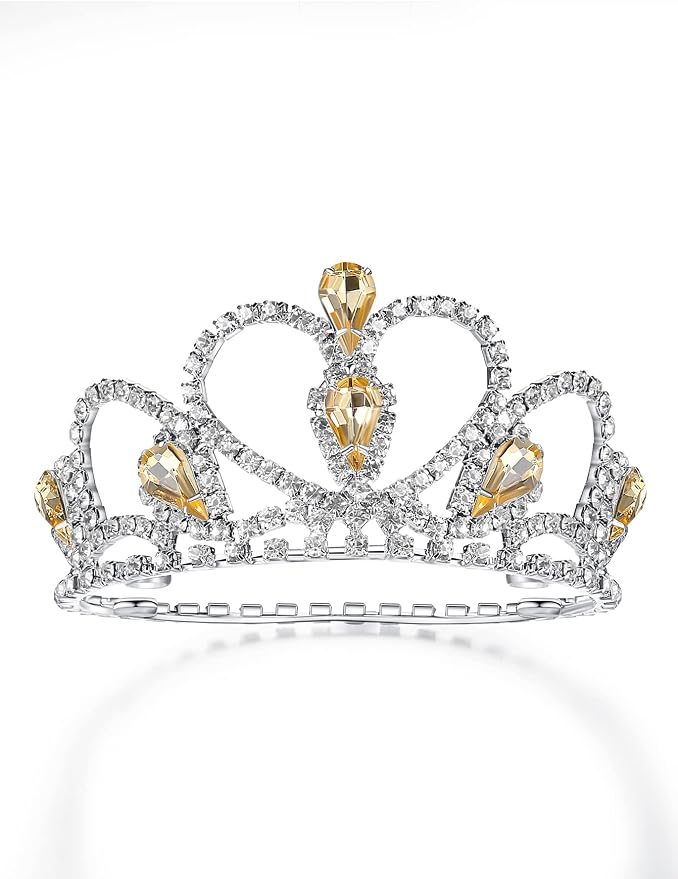 Lovelyshop Princess Pet Tiara Crown for Cats & Dogs, M, Yellow