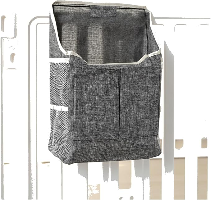 1 Pack Hanging Pet Fence Storage Bag, Vertical Mesh Organizer for Dog Playpen Accessories, Polyester Pocket for Treats and Toys