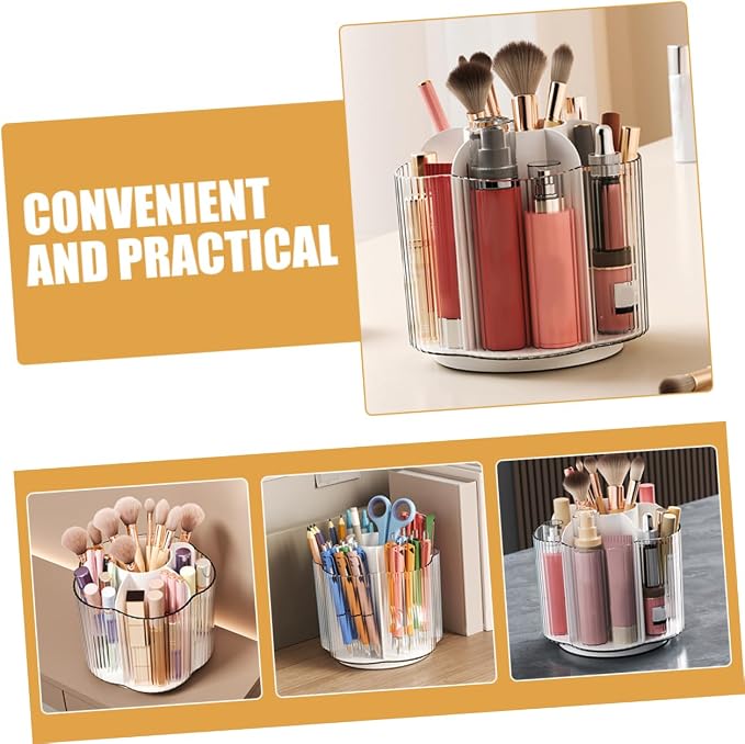 ABOOFAN Rotating Pencil Holder Stylish Pen Organizer for Office School Container for Makeup Brushes Desk Supplies Versatile Storage Finish