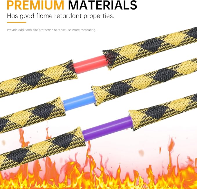 33ft PET Expandable Braid Cable Sleeving, 1/3 inch Cable Management Sleeve
