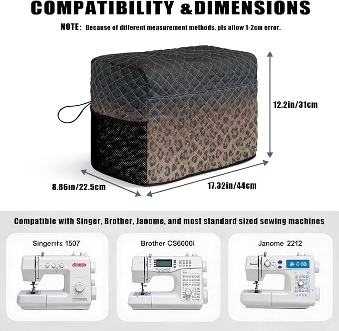 Sewing Machine Cover Polyester Febric Gradient Leopard Spot Print | Dust Pet Hair Protection,Quilting Design,Fits Standard Singer,Brother Janome Machines,Protecting Decorating Your Sewing Space