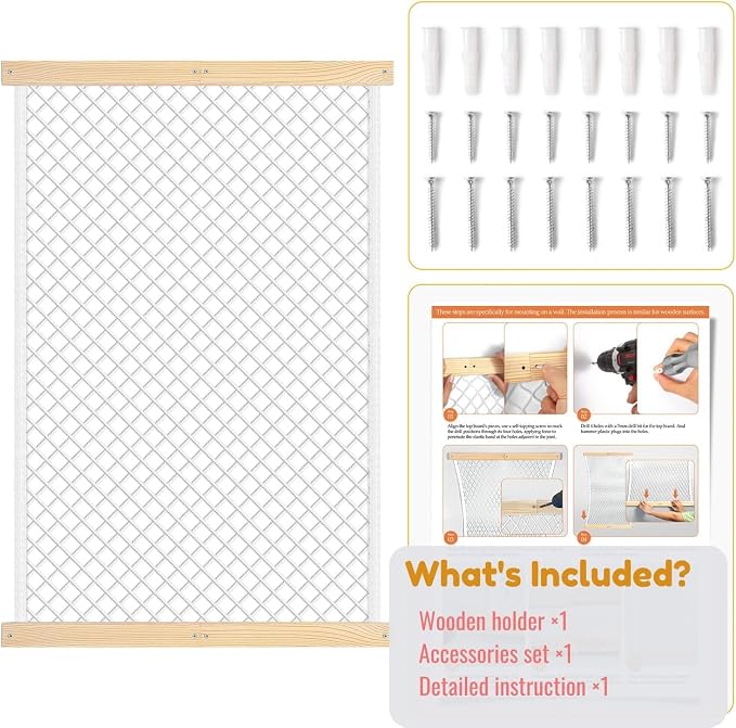 Stuffed Animal Storage Holder, Elastic Stuffed Animal Net,Door/Wall Mount Length Adjustable Hanging Stuffed Animal Organizer, Plushie Net for Nursery Play Room-Origin Boards Patent