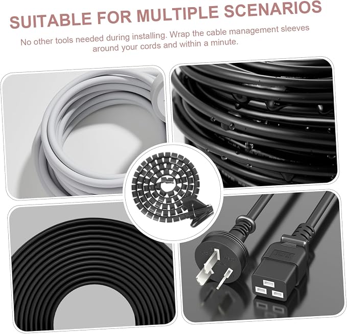Uonlytech Cable Tube Organizer Sleeve and Flexible Wire for for Boys and Girls and Pets for Tv Computer and Sound System Cables