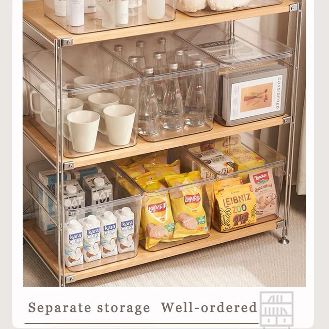 Clear plastic storage bins with LIDS,storage containers for snacks, cosmetics, books, dog food, Storage Organizer for Nursery，Kitchen, Living room,Bedroom, Bathroom, Office (clear, 4XL)