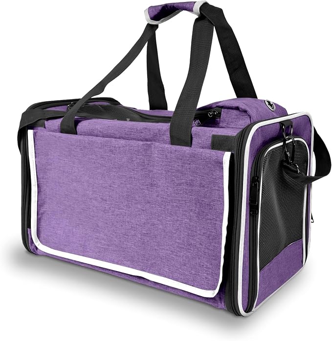 GAPZER Carrying Bag Yorkie Dog Travel Kennel Ventilated Soft Pet Carrier | Privacy Protection Big Kitten Car Travel Cloth Carry Bag up to 20 lbs, Small Animal Portable Mesh Kennel Cage for Vet Visits