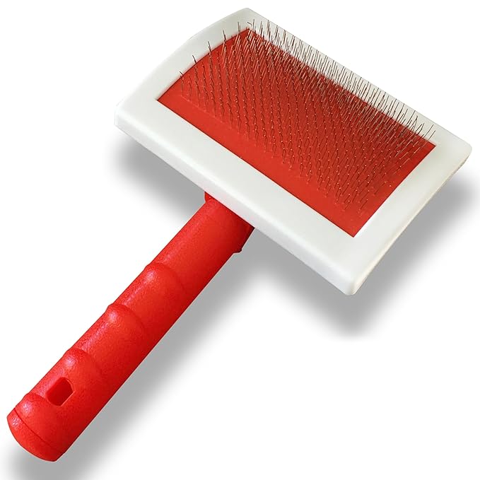 JUSPRO Sheepskin Rug Brush (Red, Large)