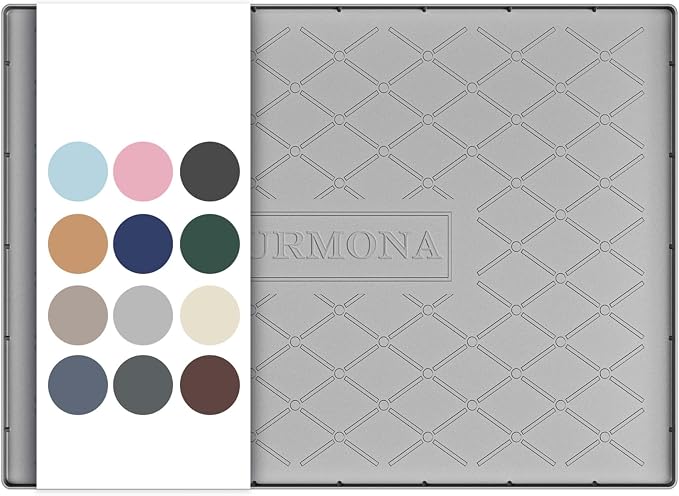 URMONA 28" x 22" Waterproof Silicone Mat in Multiple Sizes & Colors, Under Sink Mat for Kitchen & Bathroom, Pet Food Pad for Dogs & Cats, Kitchen Cabinet Liner, Multi-Purpose for Storage(Light Grey)