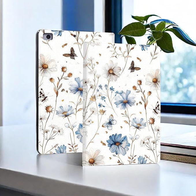 for Microsoft Surface Pro 8-13" 2021 Tablet Case,Auto Wake/Sleep,Adjustable Stand Protective Cover - Flower Butterfly