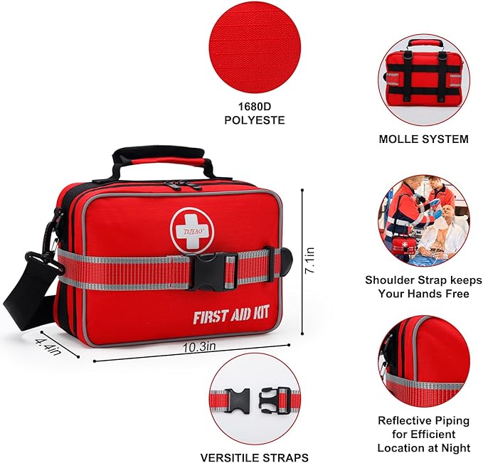 Large 430-Piece Emergency First Aid Kit for Home, Car, Camping | Comprehensive, Premium Easy-Access Medical Kit – For Travel, Hiking, Truck, Sports & Outdoor Emergencies