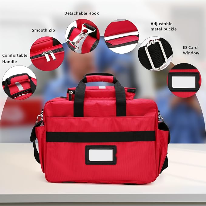 Medical Bag Empty First Aid Bag,Emergency Bag for Nurses,Home Health Care, EMT(Bag Only)