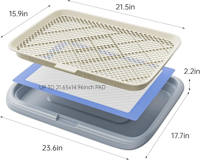 Dog Potty Tray, 23.6"x17.68" Indoor Pet Pee Pad Holder,Puppy Training Holder,Bathroom Dog Litter Box, Pet Toilet for Small and Medium Dogs,Housebreaking Supplies, Pet Products (Green)