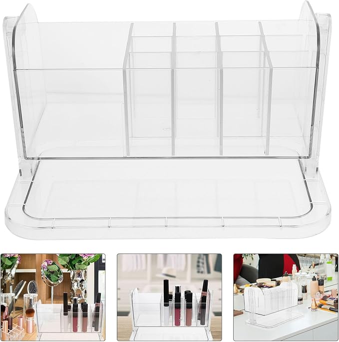 Beaupretty Rotating Makeup Brush Holder and Storage Organizer, Pet Desktop Cosmetic Brush Caddy for Vanity, Multifunctional Rotatable Makeup Tool Storage for Home and Travel