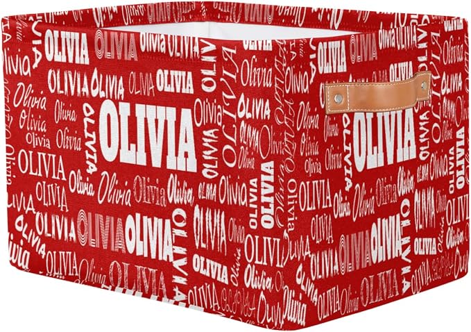 Custom Rectangle Storage Basket Perfect for Rooms/Playroom, Red Color | Organizing Boys Girls Pets Toys Closet Shelf Clothes Books
