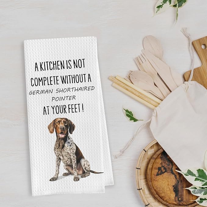 German Shorthaired Pointer Dish Towels - 100% Waffle Weave Microfiber Kitchen Towels, German Shorthaired Pointer Color, 16x24 Inches