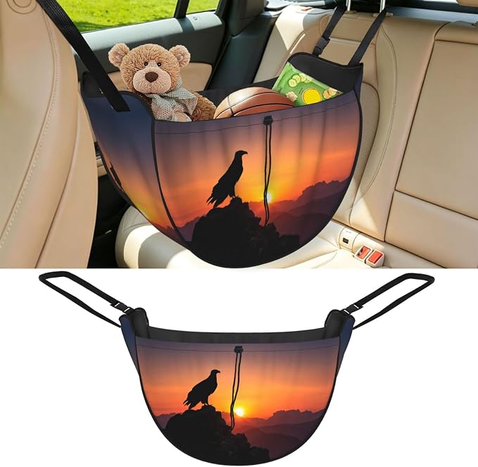 Eagle Mountain Peak Car Seat Organizer-Backseat Storage Bag for Travel | Waterproof Durable. Holds Snacks Gear Essentials. Fits Most Cars.