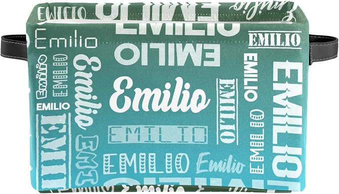 Personalized Toy Box Storage Bins for Boys Girls with Name, Kids Custom Storage Basket Cubes Organizer with Handles, Shelf Closet Storage Baskets Bin Customized Gift, 1 Pack