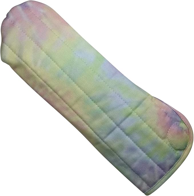 Case/Cover [Heat Resistant] for Curling Irons, Flat Irons or Straighteners, and Styling Irons, Silicone Coated Lining and Quilted Cotton Pouch for Travel, Gym, or Home [Tie Dye Swirl]