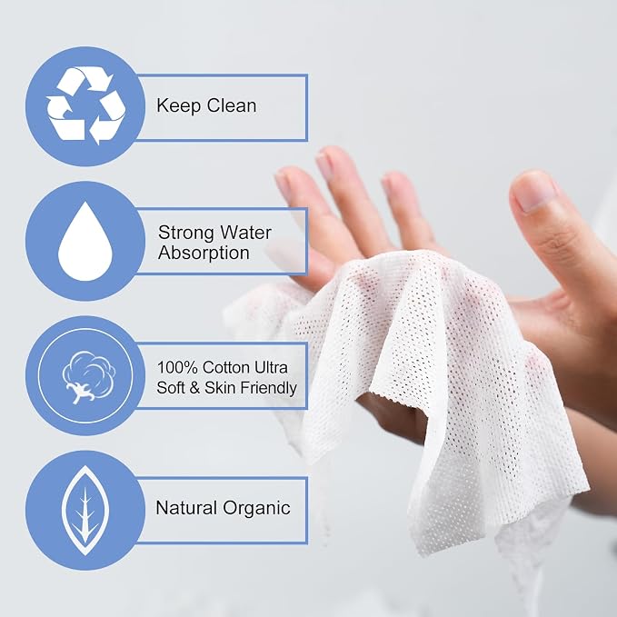 Disposable Compressed Towels, Compressed Towel Tablets, 100 Count | Soft Biodegradable Compressed Towels, Compact Portable For Travel, Camping, Sports, Salon, Kitchen, 3s Quick Absorb, Reusable