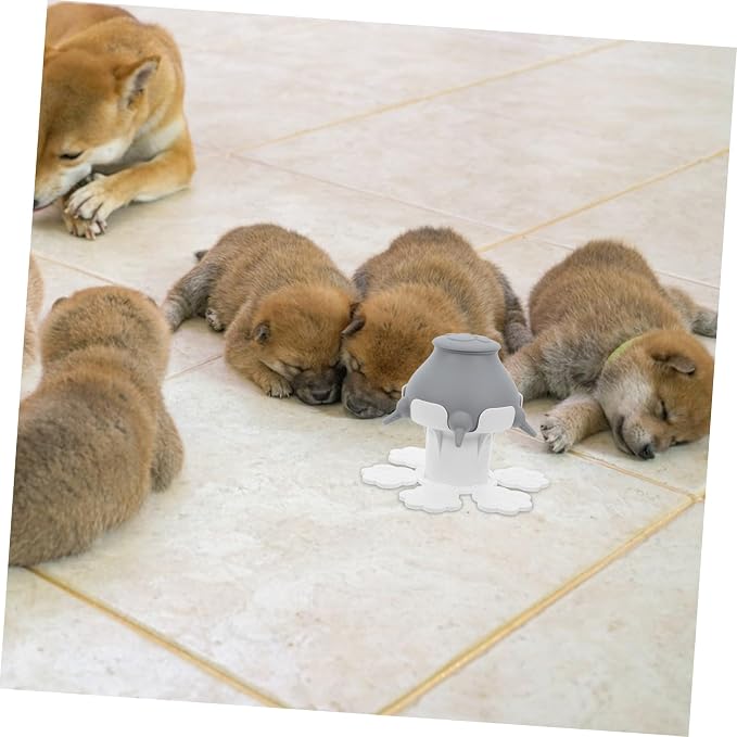 ibasenice Puppy Feeding Station Nipples Pet Nursing Device for Puppies Kitten Silicone Feeder Bowl Sturdy Stand