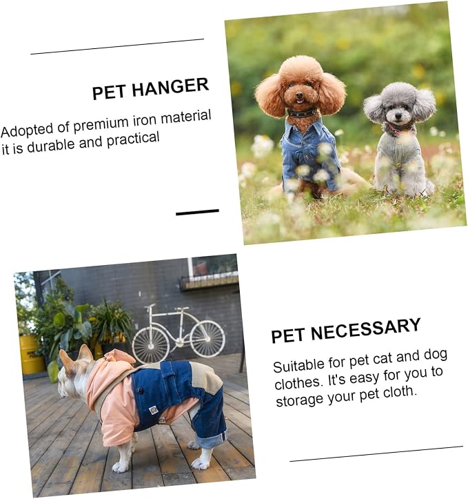 Pet Clothes Hangers 20 Piece Plastic Rack for Dog Clothing | Portable Organizer, 19cm Size, Practical Storage, Keeps Pet Outfits Neat for Friends