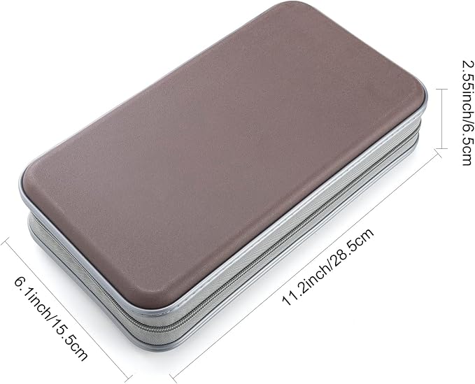 UENTIP CD Case,96 Capacity Hard Plastic DVD Case Holder for Car Home Travel | CD DVD Storage,Zipper Closure,Scratch-Resistant Sleeves,Stay Away Dust and Damp,Storage Music Video Gaming Discs Blu-ray