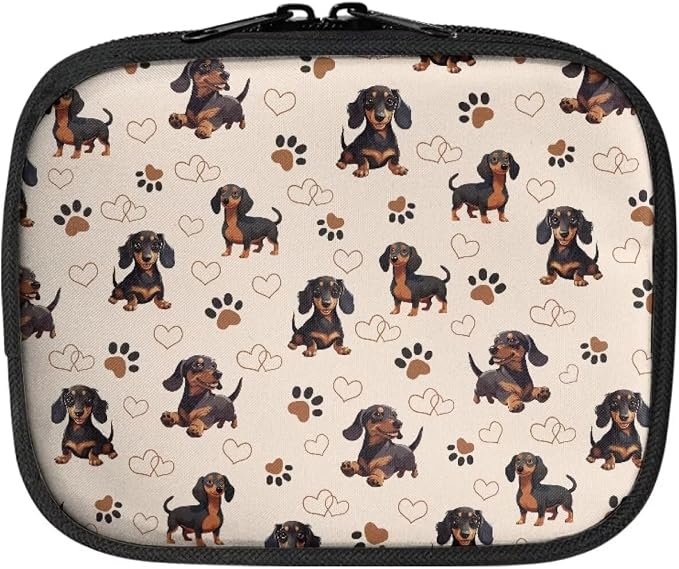 Cute Dachshund Dog Pattern Pet First Aid Kit for Dogs Hiking,Dog Emergency Kit Bag Small First Aid Bag Empty First Aid Pouch Medicine Bag Medical Kit