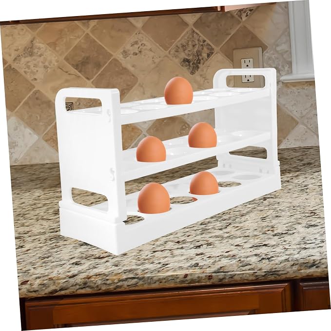 jojofuny 36pieces Egg Storage Box Fridge Egg Rack Layers Holder for Refrigerator Kitchen Organizer Stand