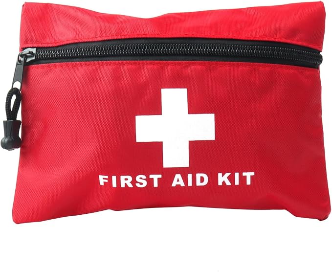 Red First Aid Bag Empty First Aid Kit Empty Waterproof First Aid Pouch Small Mini for First Aid Kits Pack Emergency Hiking Backpacking Camping Travel Car Cycling (Red, 6x4.3Inch)