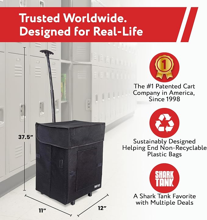 dbest products Smart Cart Rolling Multipurpose Collapsible Basket Scrapbooking Blackout