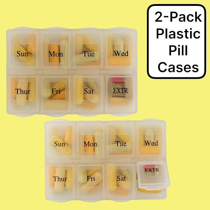 Made Easy Kit Pill Case - Weekly Medicine Organizer with Removable Seven-Day Vitamin & Supplement Box - Premium Neoprene for Travel Purse Accessory (Clear Plastic Boxes)