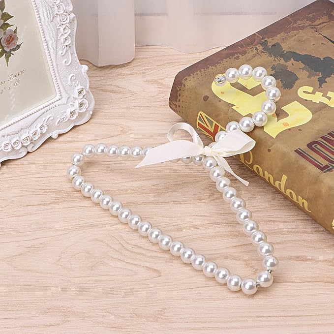 Fashion Pearl Bow Clothes Clothing Hanger for Pet Dog for Storage Bags for Clothes Under Bed