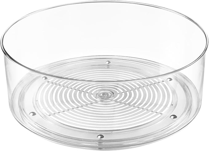Refrigerator Lazy Susan, Round Clear Turntable Organizer, Lazy Susan | Lazy Susan Organizer, Plastic 360 Degree Rotating Lazy Susan for Fridge, Food Storage Container for Kitchen,1pcs