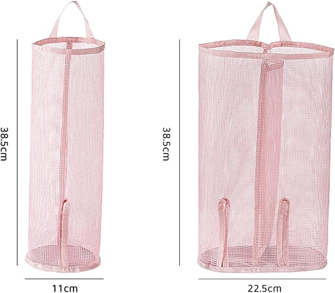 Pet Toy Storage Bag, Wall-Mounted, Space-Saving Organizer with Bottom Opening for Cat Wand Toys & Dog Toys (Toys Not Included) (Single-Pink (1 PC))