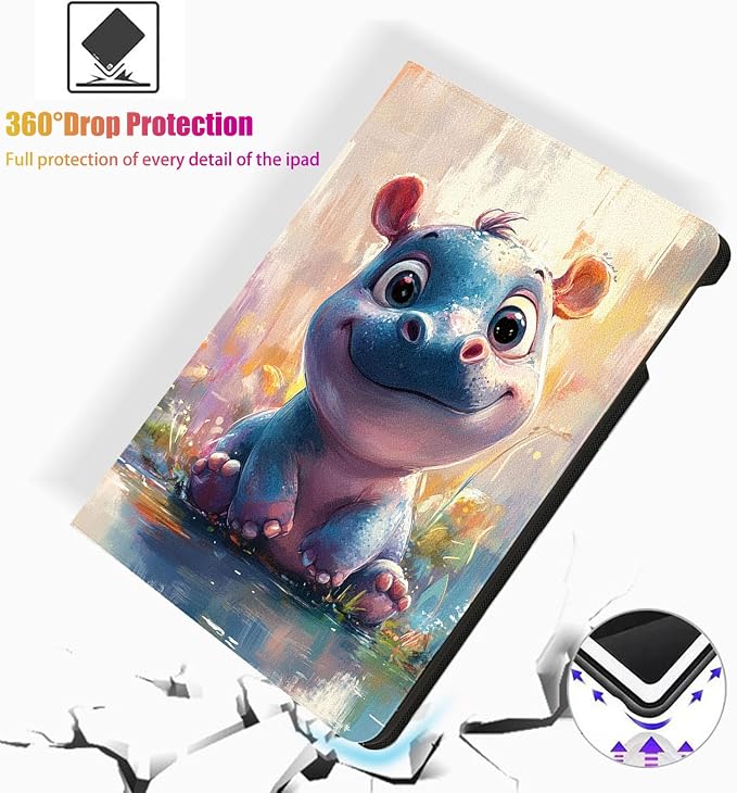 for Samsung Galaxy Tab A 10.1 2016 Model T580/T585/T587 Tablet Case,Auto Wake/Sleep,Adjustable Stand Protective Cover - Easter Egg Pattern