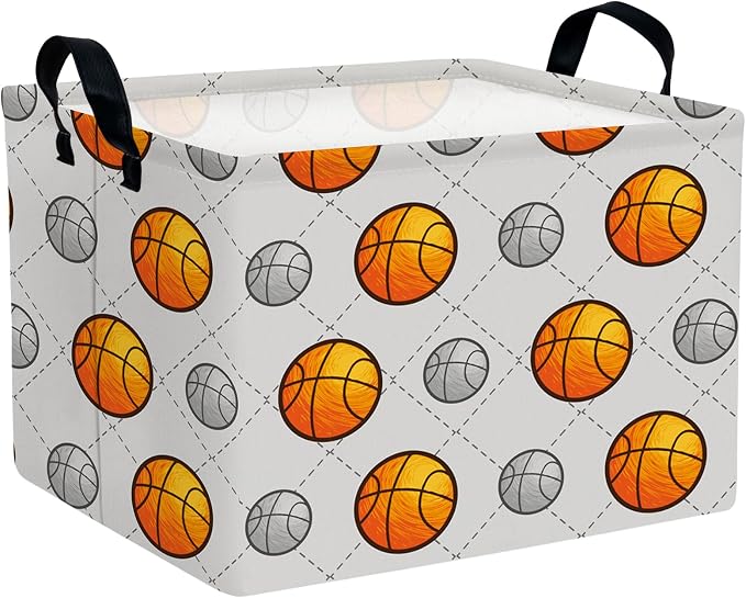 Kid Cute Nursery Storage Basket Baby Toy Clothes Storage Bin Playroom Bedroom Decor Gift Basket (Basketball)