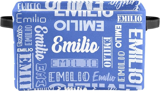Personalized Toy Box Storage Bins for Boys Girls with Name, Kids Custom Storage Basket Cubes Organizer with Handles, Shelf Closet Storage Baskets Bin Customized Gift, 1 Pack