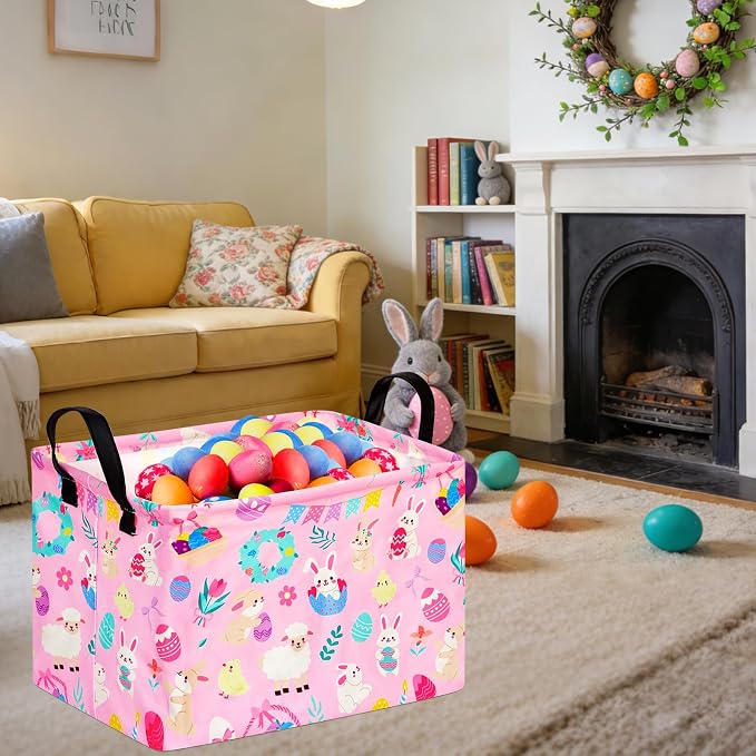 Gift Toy Storage Basket for Girls and Boys, Storage Organizer for Nursery Hamper Home Bedroom Laundry Hamper Shelf Easter Baskets