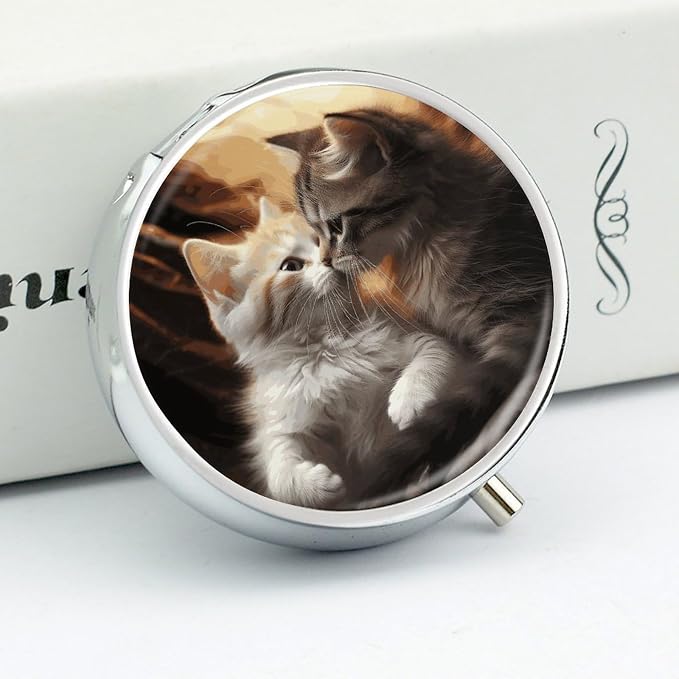 Pill Box Portable Small Pets Pill Case Cute Pill Organizer for Vitamins Supplements