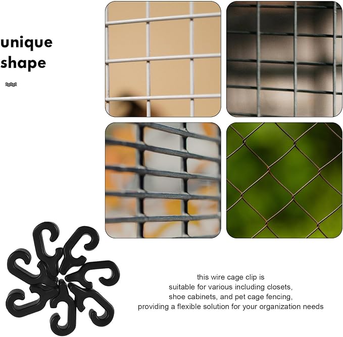 Baluue 40pcs Black Plastic Door Cage Latches for Pet Crates with Compact and Versatile Design, Wire Cage Buckle Clips Fasteners Suitable for Animal Enclosure and Storage Organization