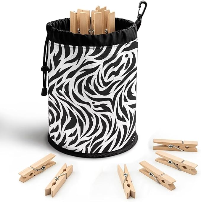 Clothespin Bag with Hooks Planet Sun Moon Hanging Clothes Pin Bag with Drawstring Closure Clothespin Holder, Ventilation Storage Organizer, Machine Washable