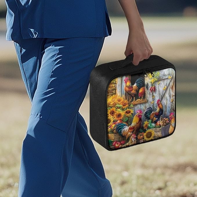 First Aid Kit Bag Lightweight Empty Medic Bag for Pet Friendly Households and Outdoor Adventures Featuring Wear Resistant Material Breathable Rooster