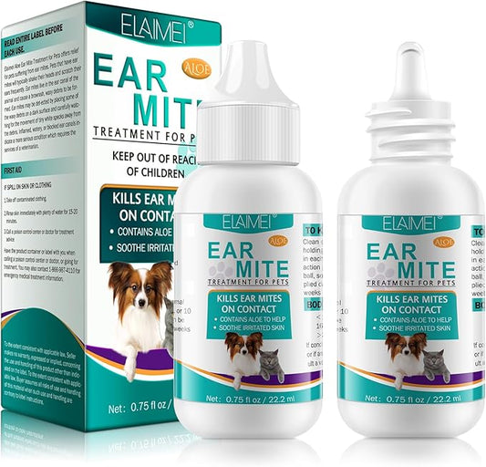 ZODENIS Dog & Cat Ear Infection Treatment, Ear Mite Treatment for Dog Yeast Infection, Alleviation Suffering from Ear Mites & Itching and Odours Stinky Stuff for Dogs Ears, Dog Ear Cleaner