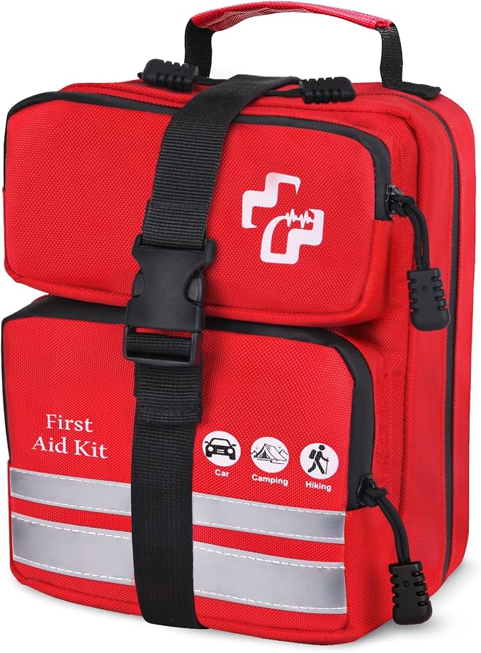 450 Piece Premium First Aid Kit, Water-Resistant Emergency Medical Kit with MOLLE System for Car, Home, Travel, Camping, Hiking & Outdoor Preparedness