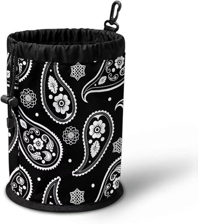 Paisley Pattern Clothespin Storage Bag, Drawstring Laundry Peg Organizer Pouch with Hanging Grommet, Portable Clips Holder for Drying Rack, Camping, RV & Dorm Use