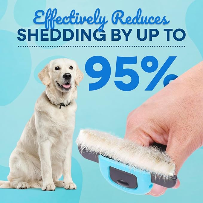 Sinko Deshedding Brush for Dogs & Cats, Pet Grooming Brush, Skin Friendly Deshedding Tool, Dog Brush for Shedding, Effectively Reduces Shedding by up to 95% for Short Medium Long Pet Hair (Blue)