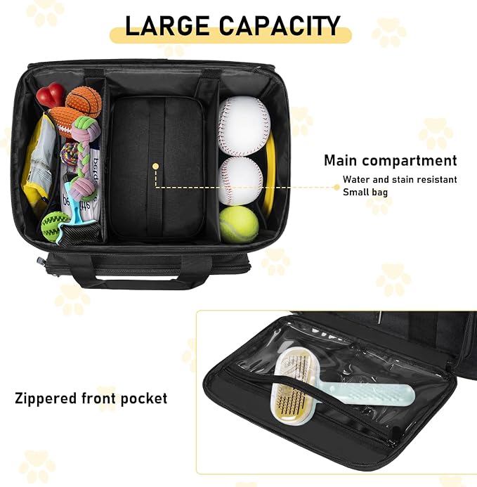 GMAK Pet Grooming Bag,Pet Hair Clipper Organizer Grooming Bag for Equipment | Dog Grooming Tote Bags Pets Tools Supplies Organizer for Dog Cat Equipment, Grooming Tools and Accessories, Black