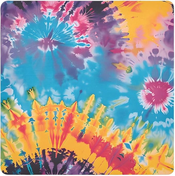 JIPONI Tye-dye Rainbow Makeup Bag, Self-Adhesive Magic Wrap Cloth, Portable Cosmetic Organizer, Camera Lens Protector, Travel Storage for Beauty Essentials, 17.7"x17.7"