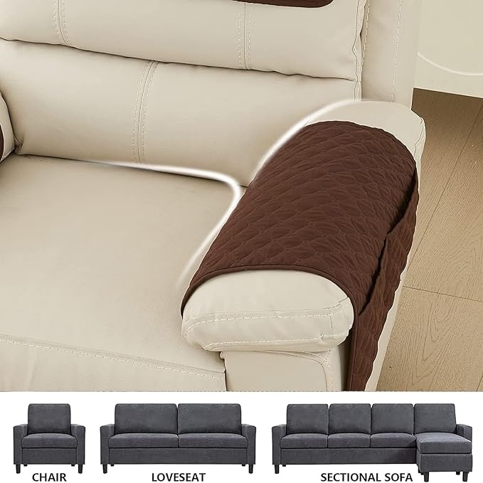 XMAYODS 3 Pcs Recliner Covers Sherpa Arm Covers for Recliner Chair with Storage Pockets Headrest Cover for Recliner Chair Armchair Slipcovers for Sofa Recliner Protector (Color : #5)