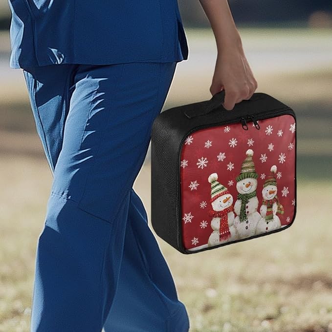 Emergency Kit Bag First Aid Christmas Snowman Red Built with Abrasion-Resistant Medic Bag for Pet Friendly Breathable Construction Easy Access