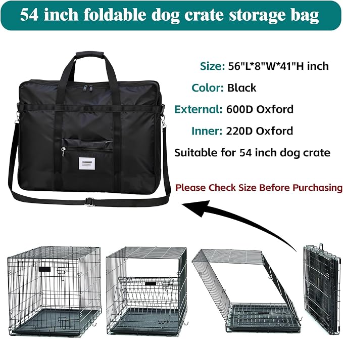 Dog Crate storage bag, 54 inch Heavy Duty waterproof Dog Travel Storage Bag with handles for Foldable Wire Crates & Pet Supplies
